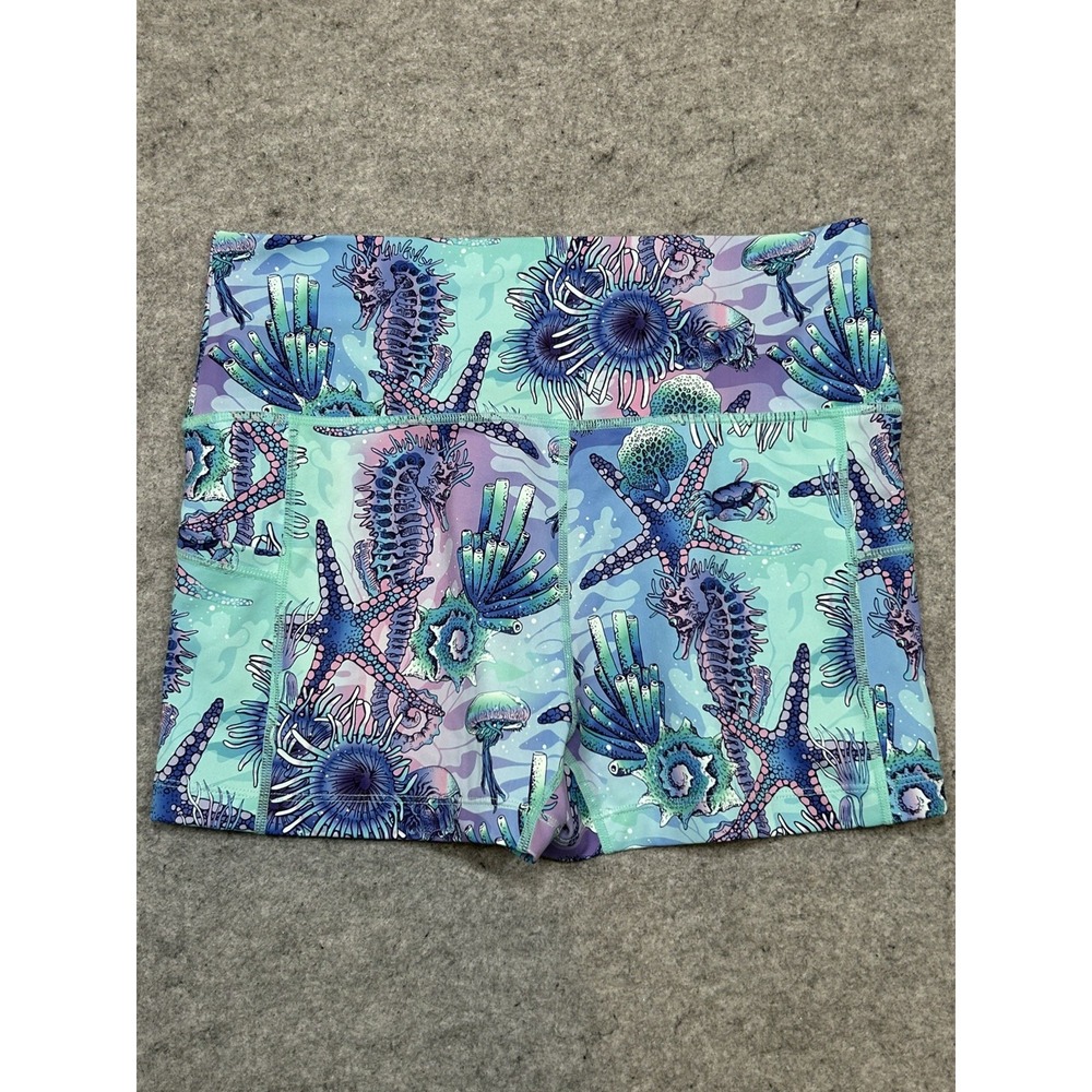 Constantly Varied Gear Shorts Womens M Blue Ocean starfish seahorse Squats - Picture 7 of 8
